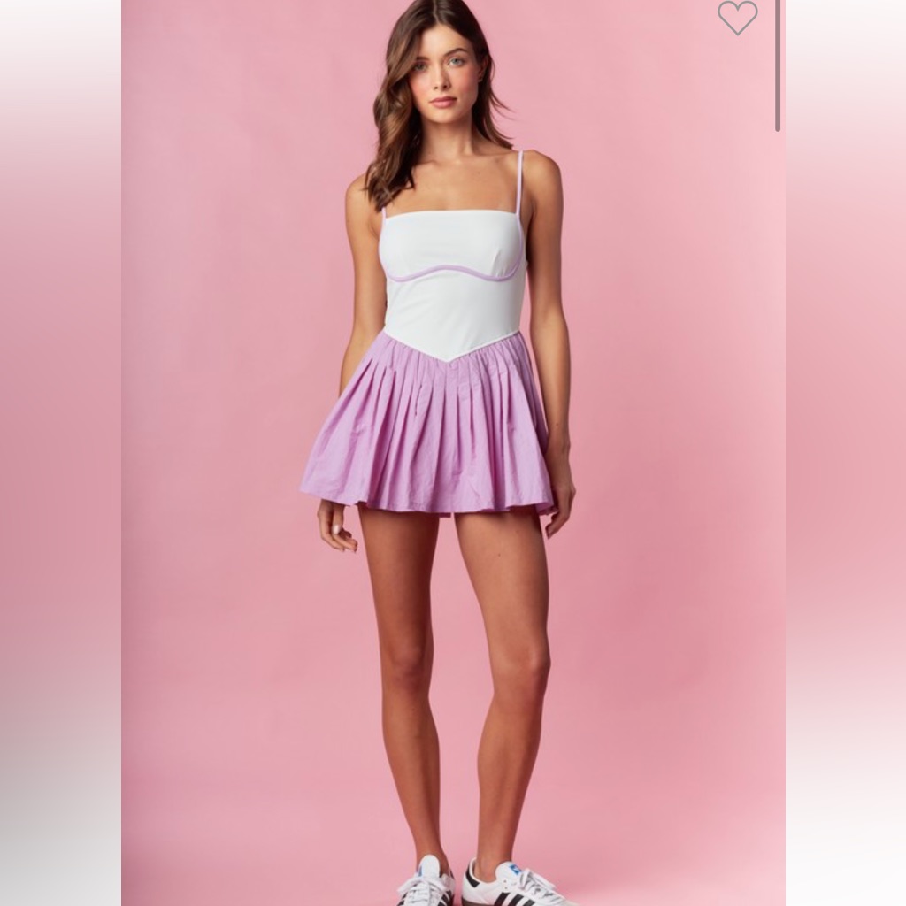 758 Tennis Sporty Pleated Romper
